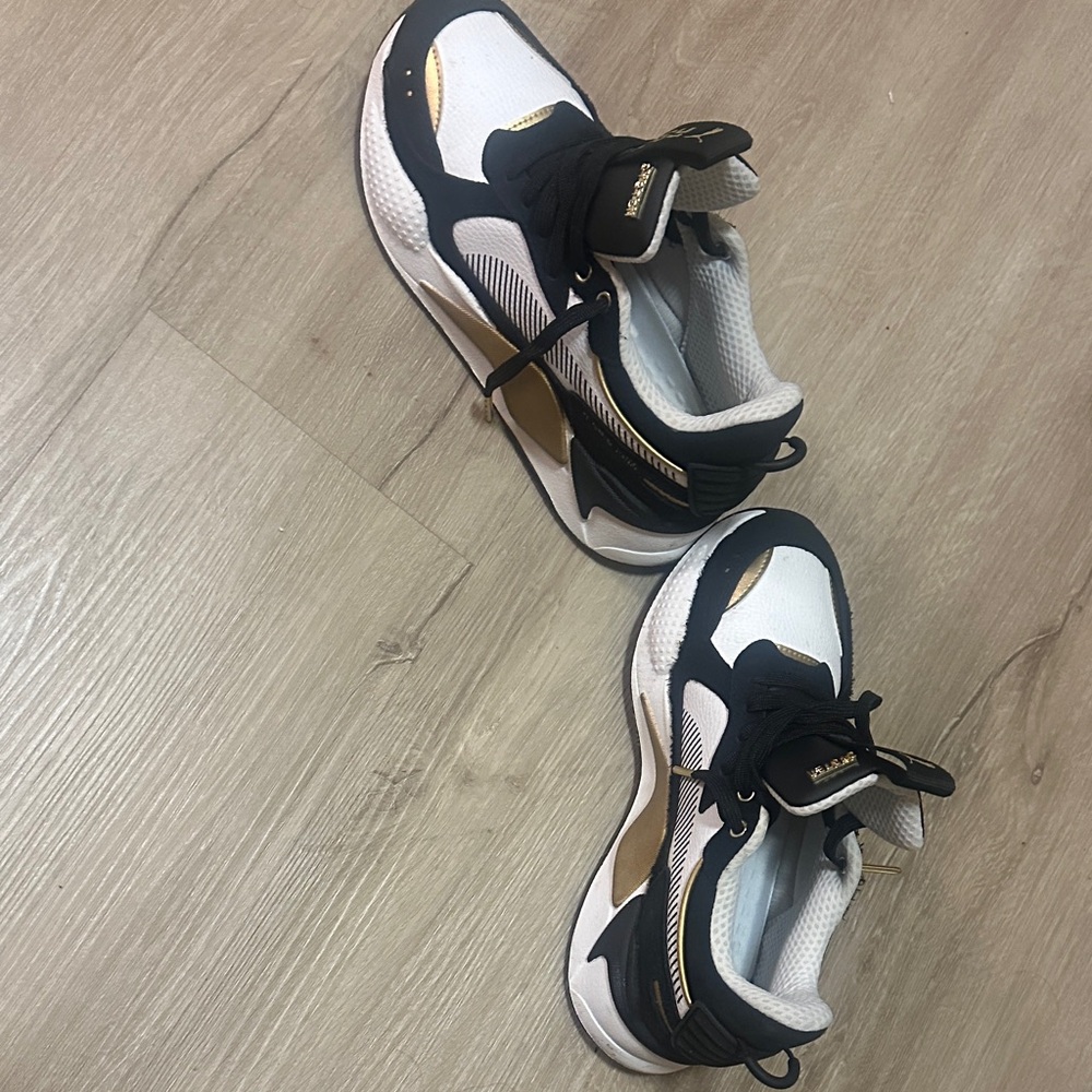 Puma Kids Sneakers - Black, White, and Gold